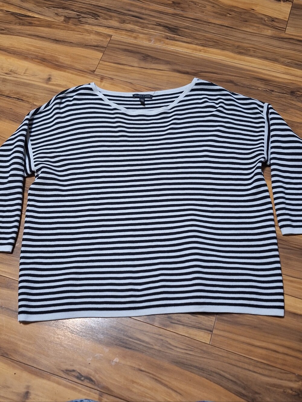 Eileen Fisher Womens Medium Boxy Sweater Silk Organic Cotton Luxury Office Woek